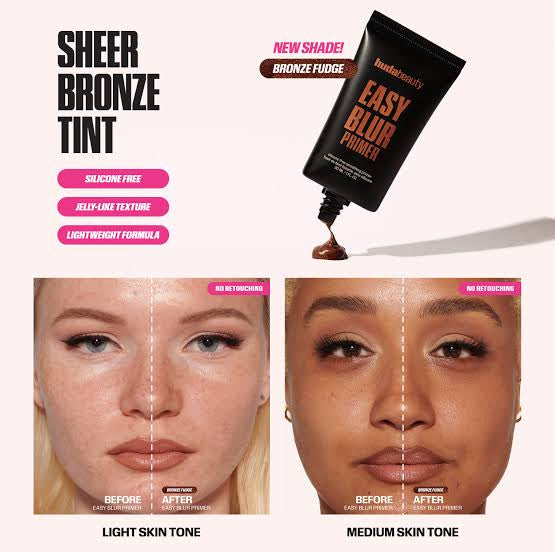 HUDA BEAUTY EASY BLUR SILICONE-FREE SMOOTHING PRIMER BRONZE FUDGE