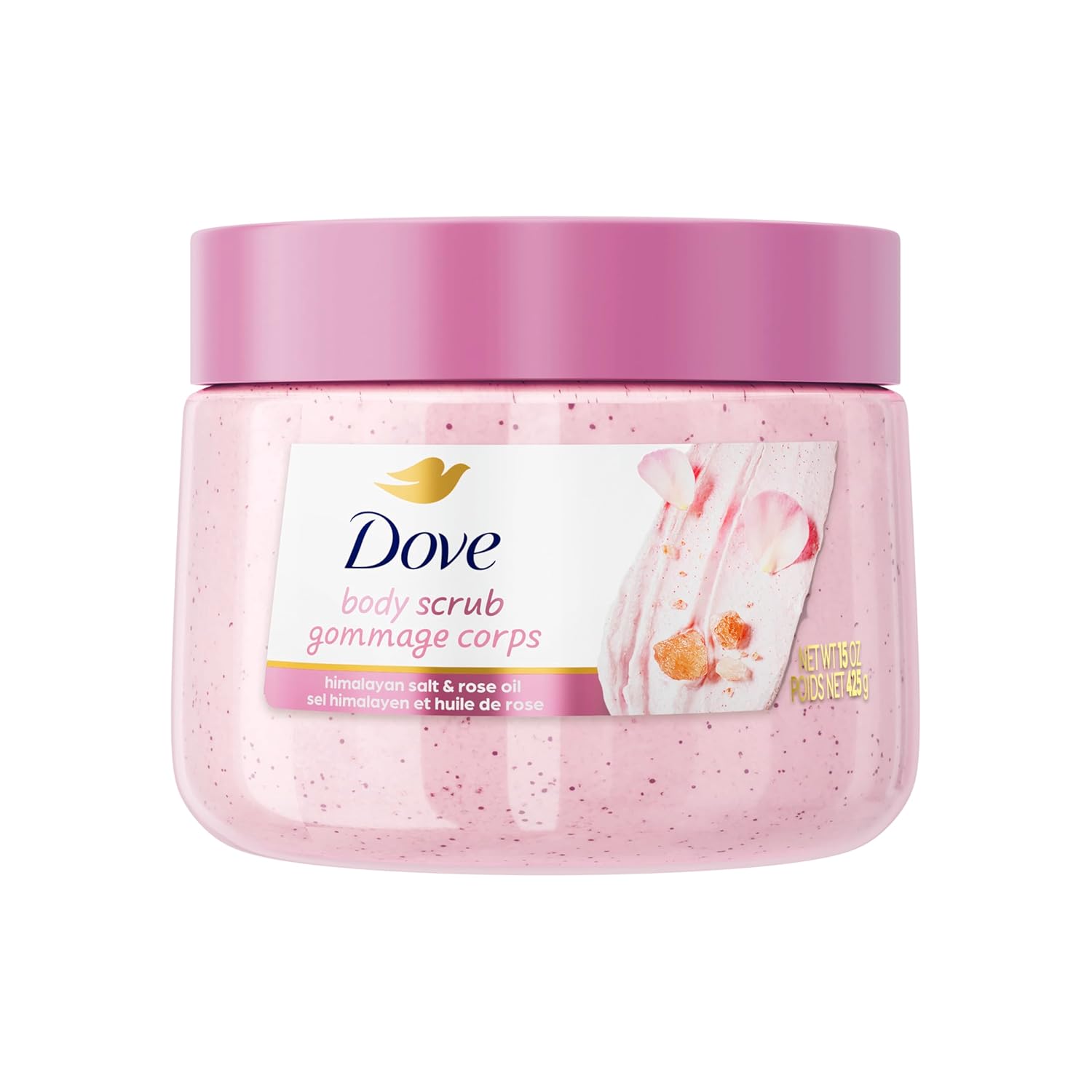Dove Himalayan Salt & Rose Oil Body Scrub Exfoliates and Deeply Nourishes for Smooth, Radiant Skin 15 oz Visit the Dove Store