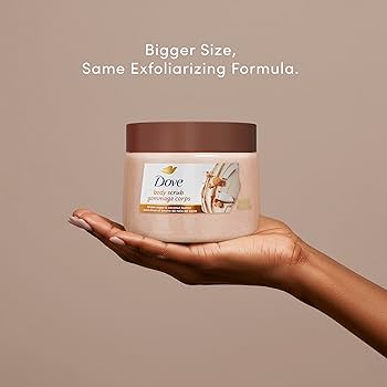 Dove Vanilla Sugar & Shea Butter Body Scrub Exfoliates and Deeply Nourishes for Smooth, Radiant Skin 15 oz