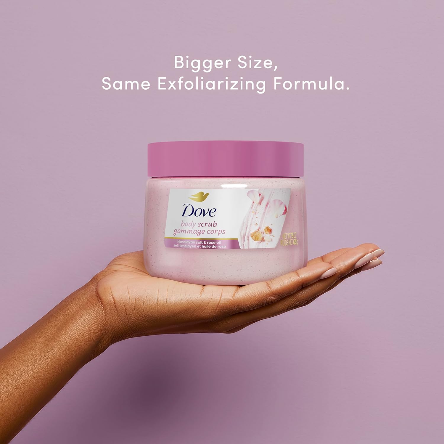 Dove Himalayan Salt & Rose Oil Body Scrub Exfoliates and Deeply Nourishes for Smooth, Radiant Skin 15 oz Visit the Dove Store