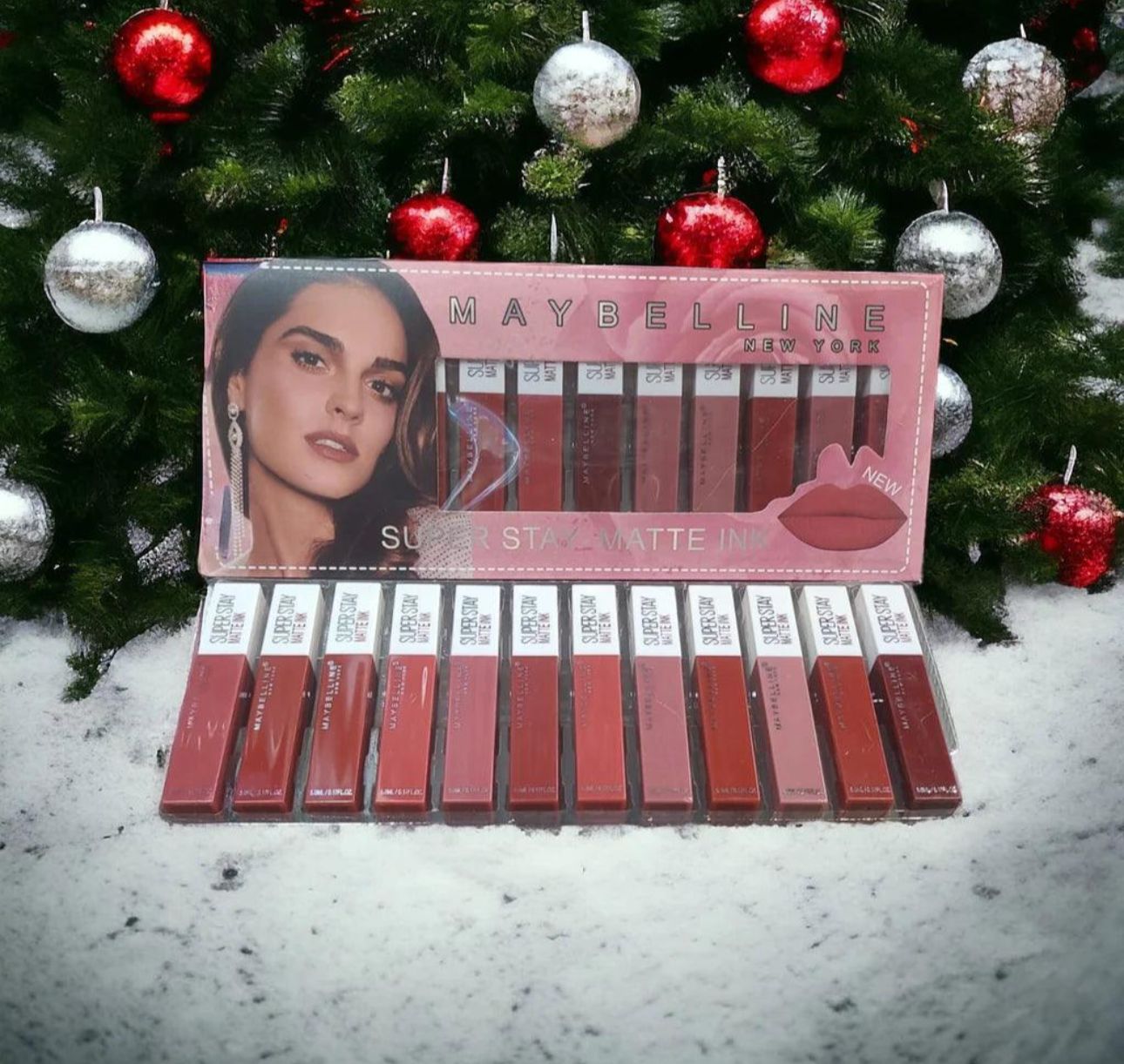 12 Pcs Maybelline Super Stay Matte Ink Lip Gloss with FREE Maybelline Lip Shiner